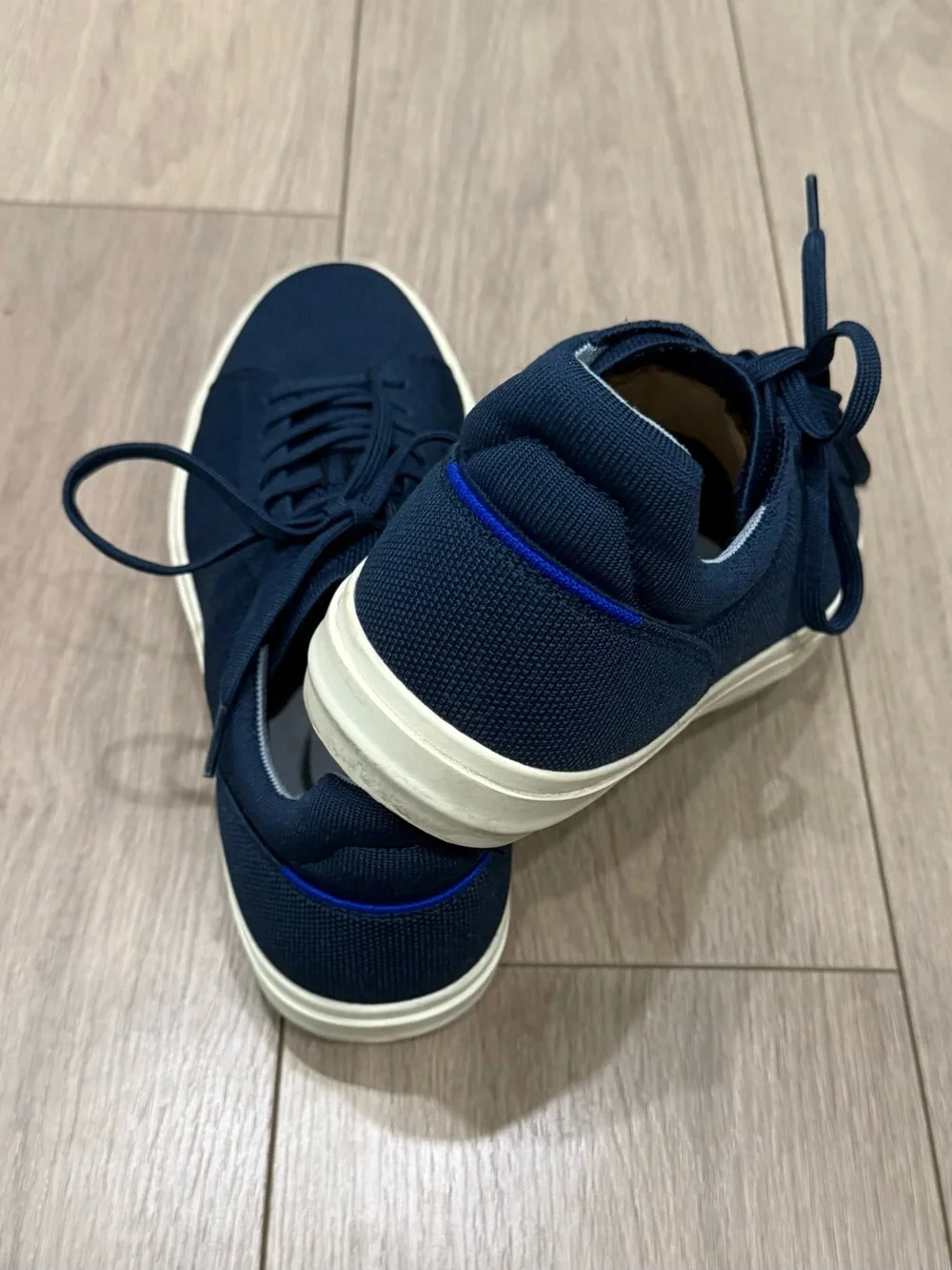 Rothy's Navy mesh Low-Top Sneakers with Cream Sole